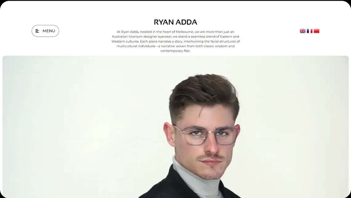 RYAN ADDA online store homepage